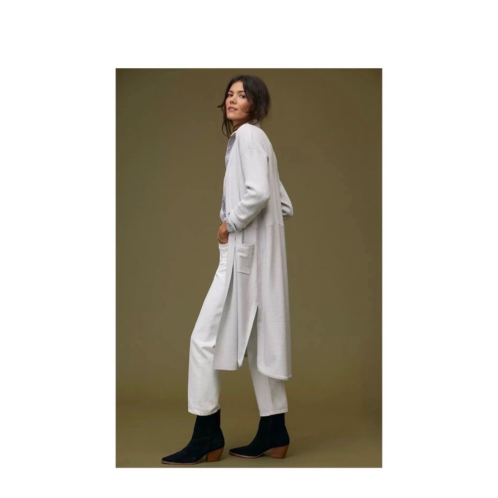 Daily Practice Anthropologie Ribbed Longline Duster Cardigan Large Quiet Luxury‎ - Picture 3 of 9